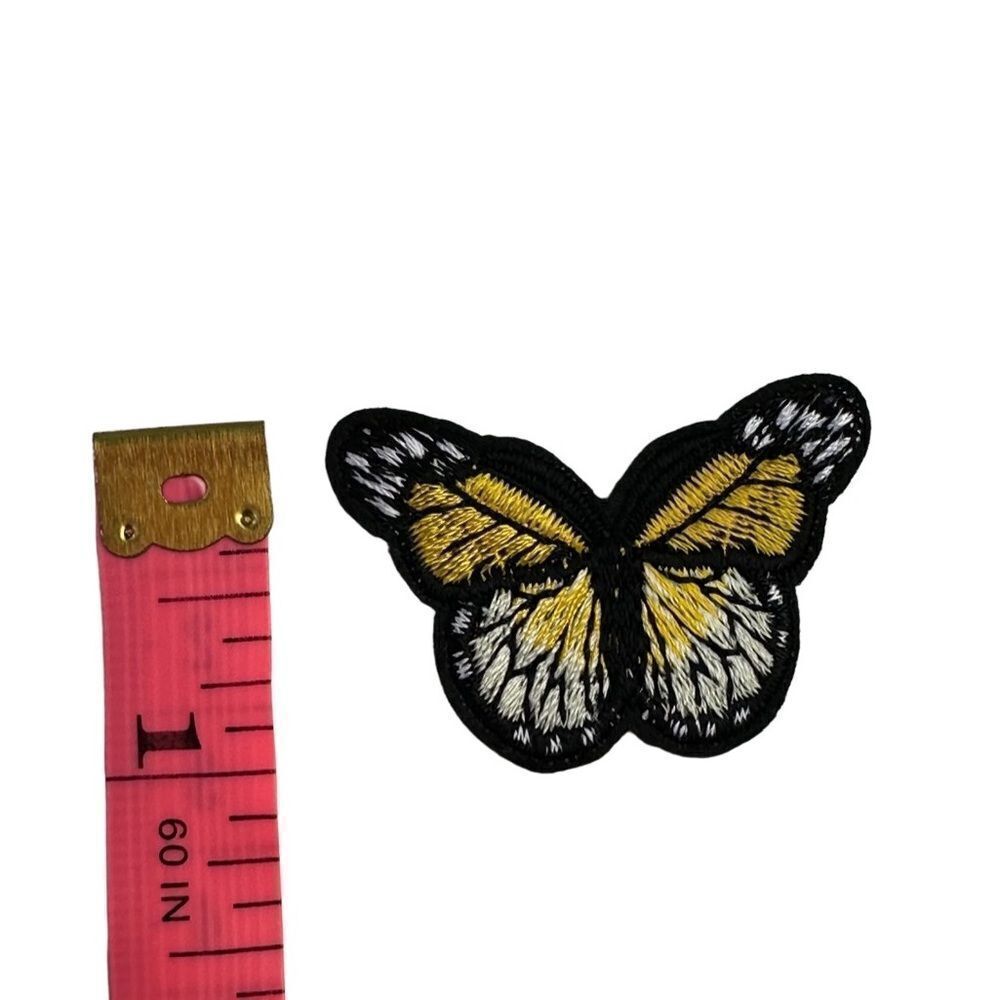 Small Yellow Butterfly Embroidered Patch - Picture 2 of 3